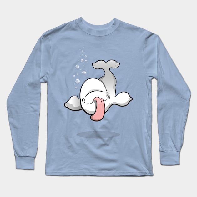 Crazy Beluga Long Sleeve T-Shirt by slugbunny